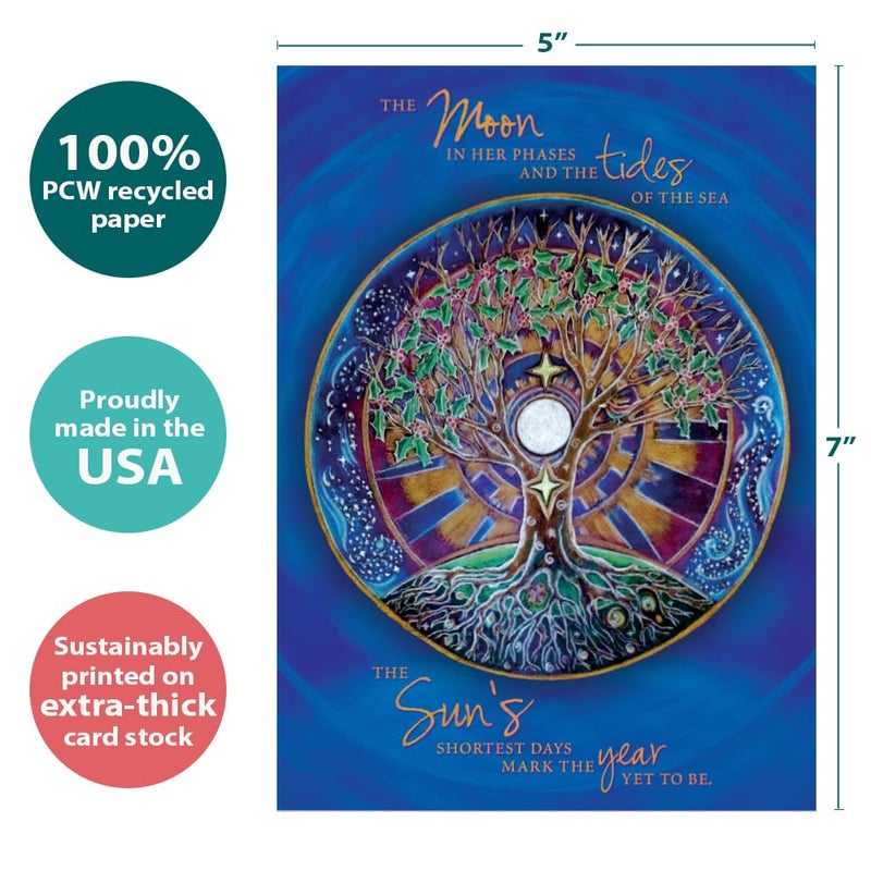 Tree-Free Greetings Solstice Cards and Envelopes, Set of 10, 5 x 7", Winter Solstice Mandala (HB93380) - Image 4